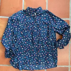 Sonoma 2X cotton Floral Two Pocket Button Down